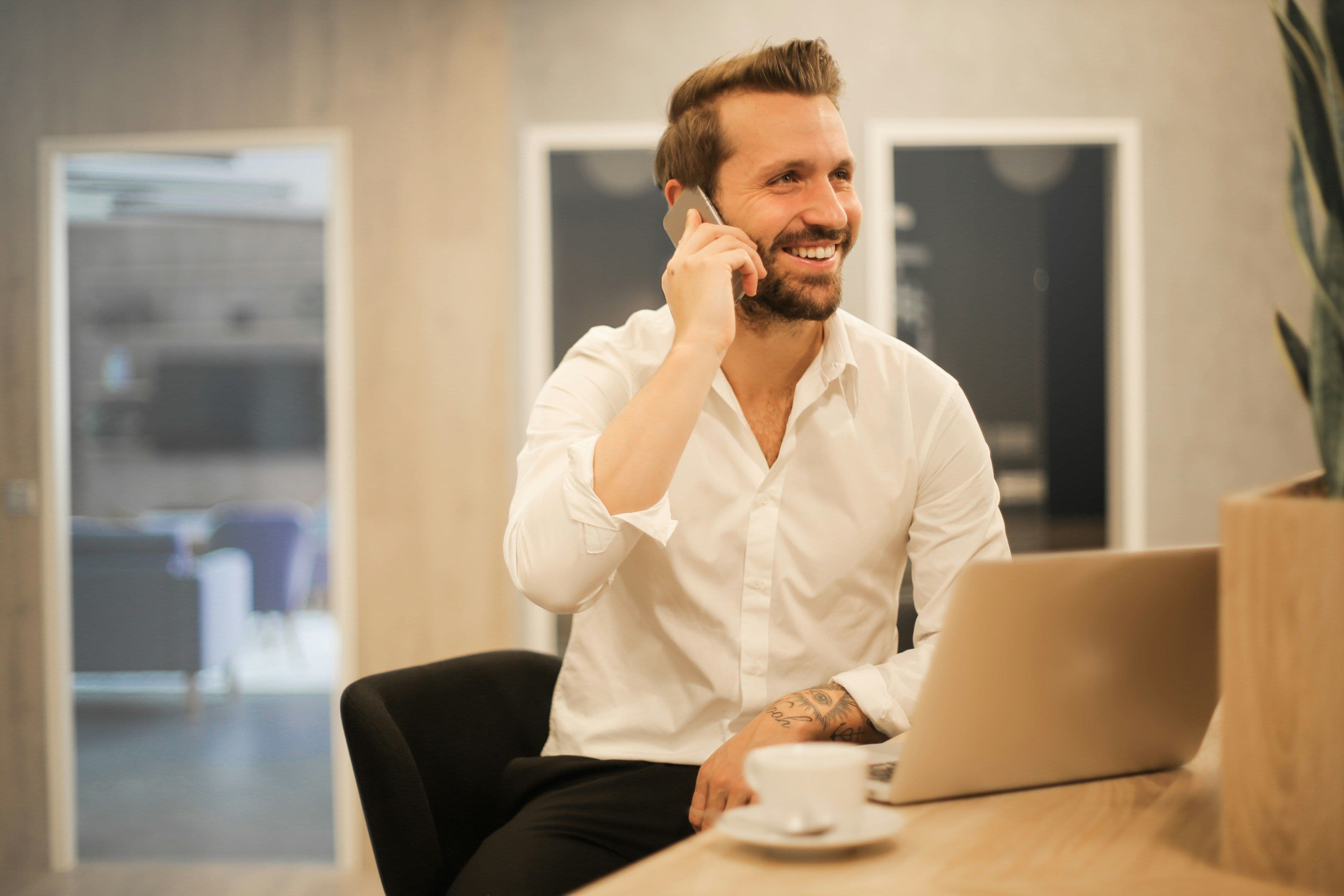 Person on phone background image